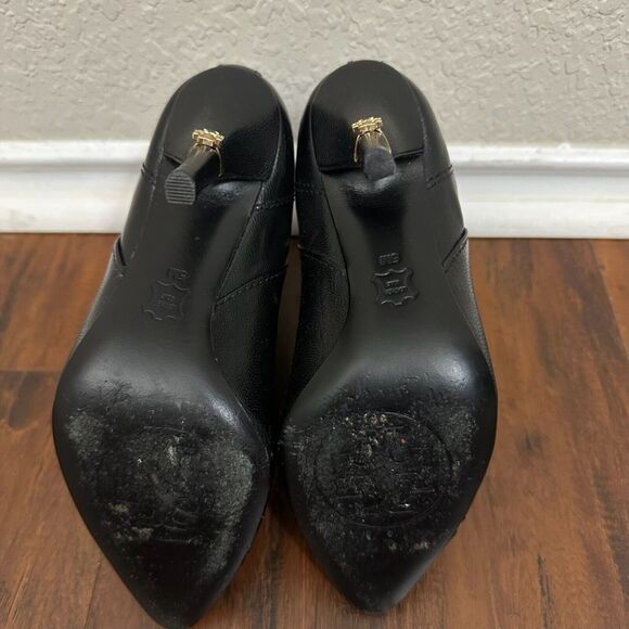 TORY BURCH Bernice Pointed Toe Ankle Boots Black Leather Heeled Booties - Picture 7 of 9